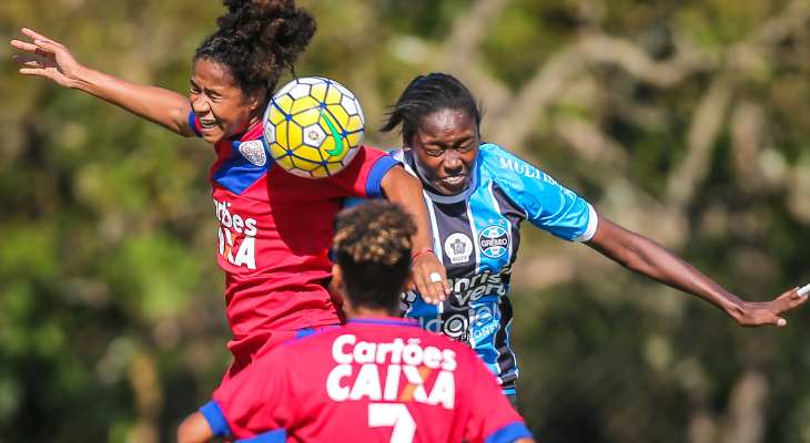  Grêmio, rebaixado no ano passado, caiu no mesmo grupo do rival Internacional pelo Brasileirão Feminino Série A2!