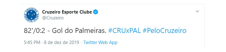  Momento do 2o gol do Palmeiras e do Cruzeiro pela primeira vez na Série B!