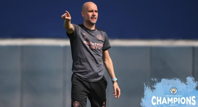  Pep Guardiola garantiu o 3º dos sete títulos do Manchester City na Premier League!
