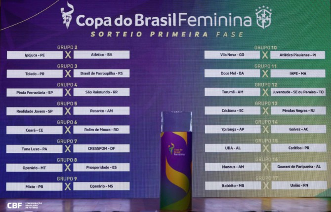  Conheça os confrontos da primeira fase da Copa do Brasil Feminina!