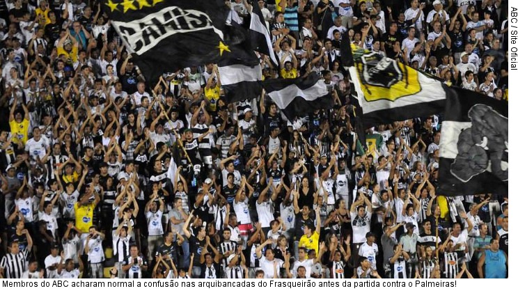  Membros do ABC acharam normal a confusão nas arquibancadas do Frasqueirão antes da partida contra o Palmeiras!