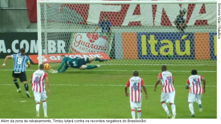 Além da zona de rebaixamento, Timbu lutará contra os recordes negativos do Brasileirão!