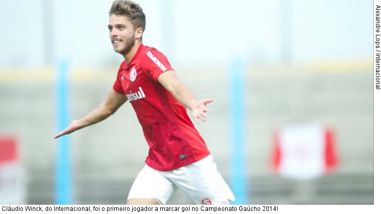  Cláudio Winck, do Internacional, foi o primeiro jogador a marcar gol no Campeonato Gaúcho 2014!