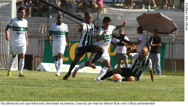  Na última vez em que tinha sido derrotado na estreia, Coxa viu um rival do interior ficar com o título paranaense!