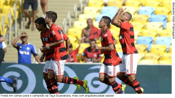  Festa em campo para o campeão da Taça Guanabara, mas com arquibancadas vazias!
