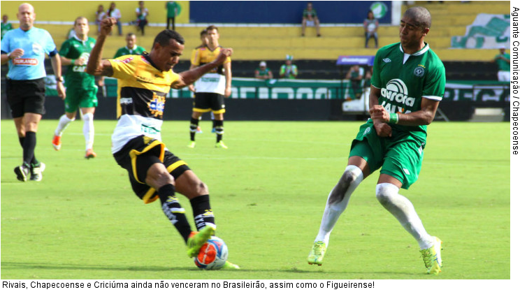  Rivais, Chapecoense e Criciúma ainda não venceram no Brasileirão, assim como o Figueirense!