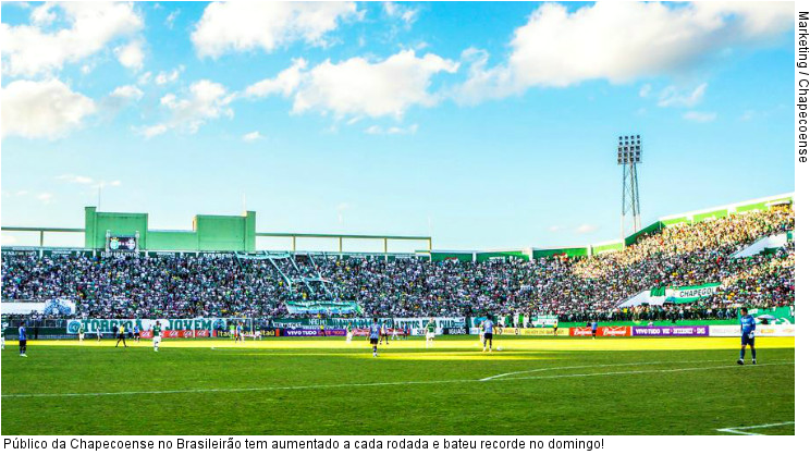  Público da Chapecoense no Brasileirão tem aumentado a cada rodada e bateu recorde no domingo!