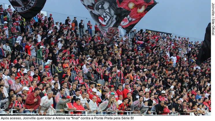  Após acesso, Joinville quer lotar a Arena na "final" contra a Ponte Preta pela Série B!