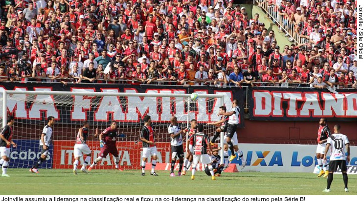  Joinville assumiu a liderança na classificação real e ficou na co-liderança na classificação do returno pela Série B!