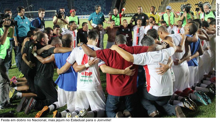  Festa em dobro no Nacional, mas jejum no Estadual para o Joinville!