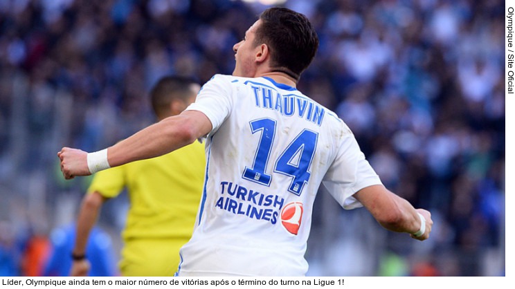  Líder, Olympique ainda tem o maior número de vitórias após o término do turno na Ligue 1!