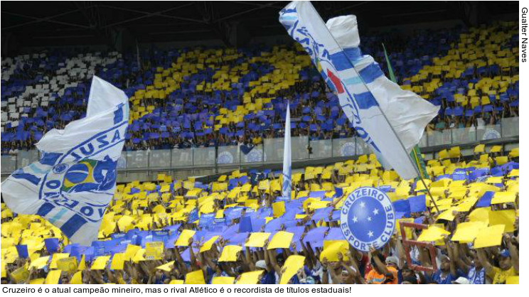  Cruzeiro é o atual campeão mineiro, mas o rival Atlético é o recordista de títulos estaduais!