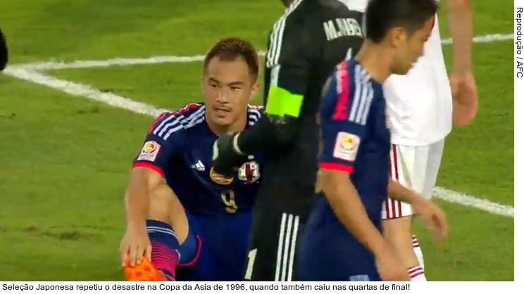  Seleção Japonesa repetiu o desastre na Copa da Asia de 1996, quando também caiu nas quartas de final!
