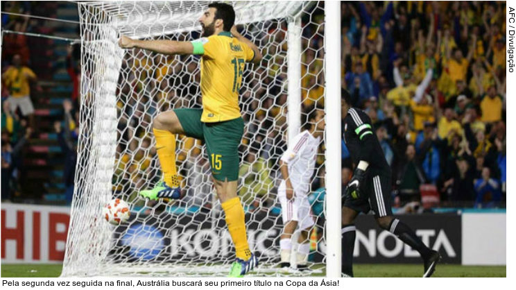  Pela segunda vez seguida na final, Austrália buscará seu primeiro título na Copa da Ásia!