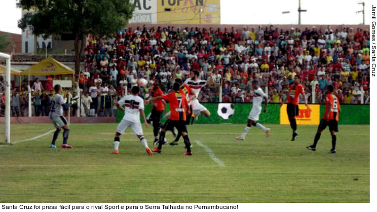  Santa Cruz foi presa fácil para o rival Sport e para o Serra Talhada no Pernambucano!