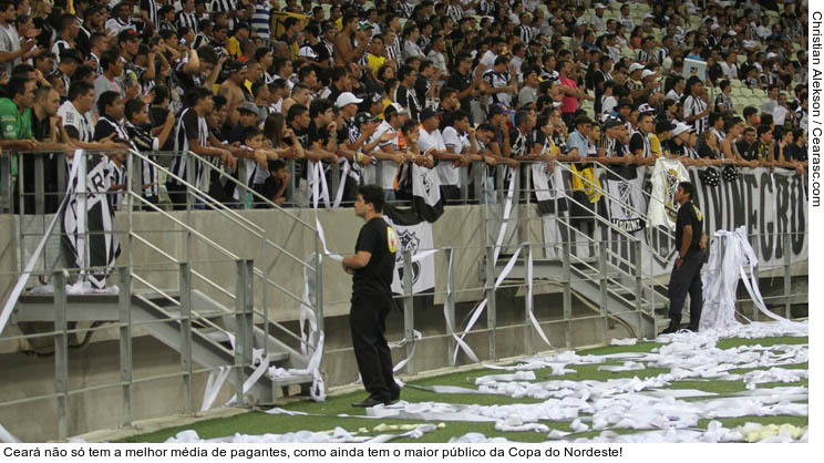  Ceará não só tem a melhor média de pagantes, como ainda tem o maior público da Copa do Nordeste!