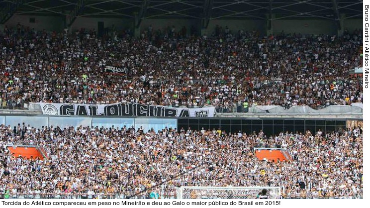  Torcida do Atlético compareceu em peso no Mineirão e deu ao Galo o maior público do Brasil em 2015!