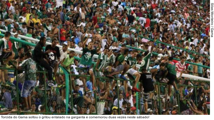  Torcida do Gama soltou o gritou entalado na garganta e comemorou duas vezes neste sábado!