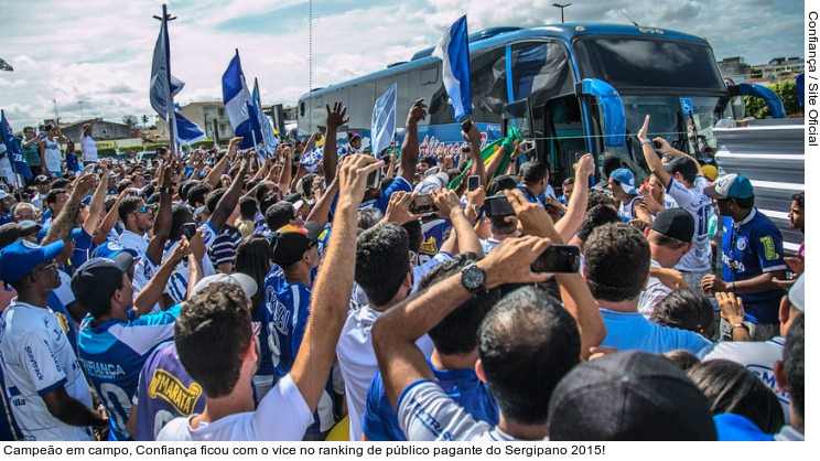  Campeão em campo, Confiança ficou com o vice no ranking de público pagante do Sergipano 2015!