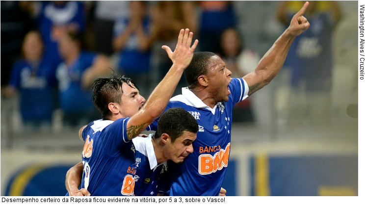  Desempenho certeiro da Raposa ficou evidente na vitória, por 5 a 3, sobre o Vasco!